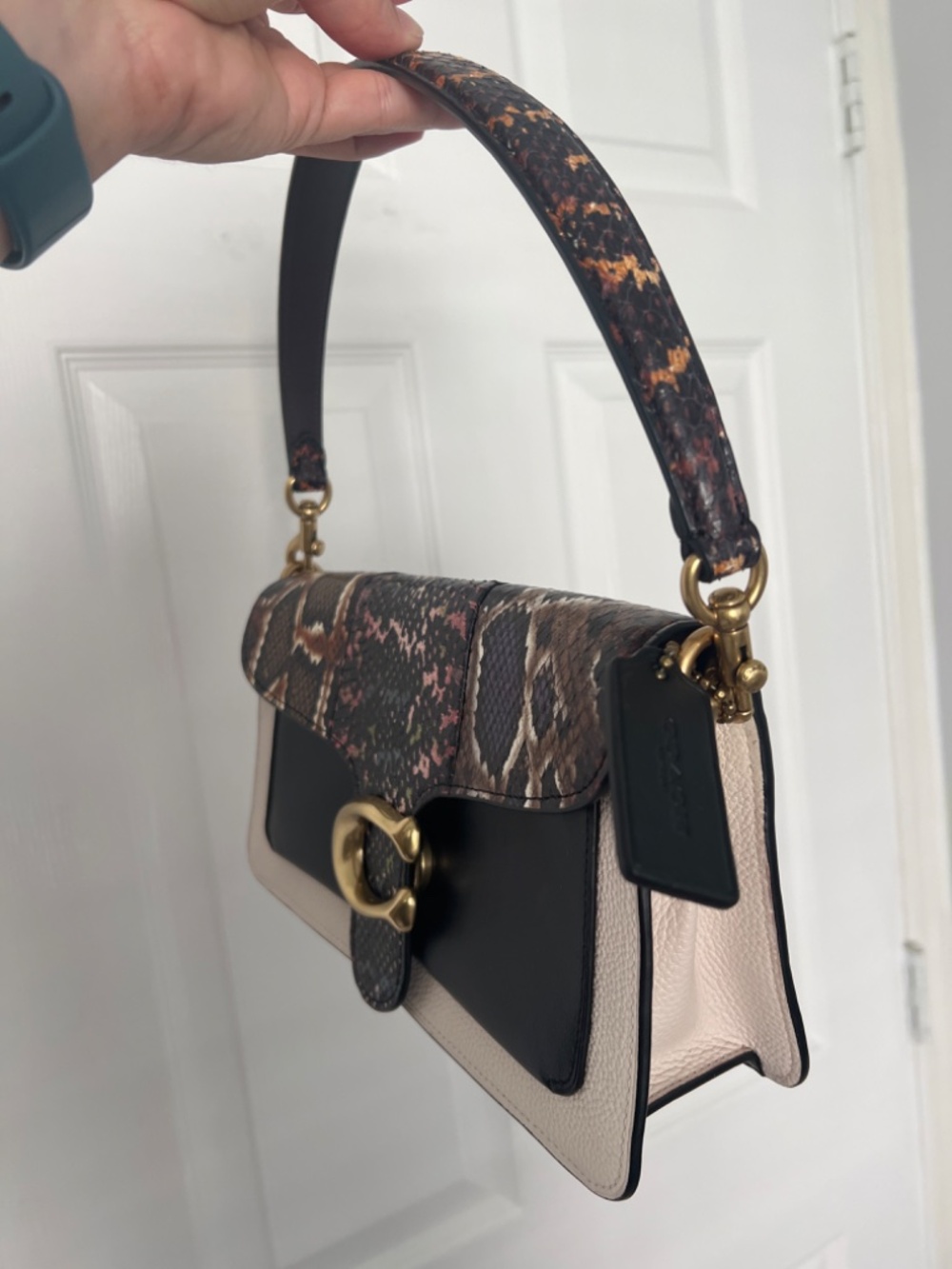 coach shoulder tabby bag with snakeskin detail - Picture 3 of 6
